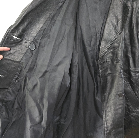 Vintage D.A.N.Y. Leather Jacket Black With Belt Size Large - Picture 4 of 16